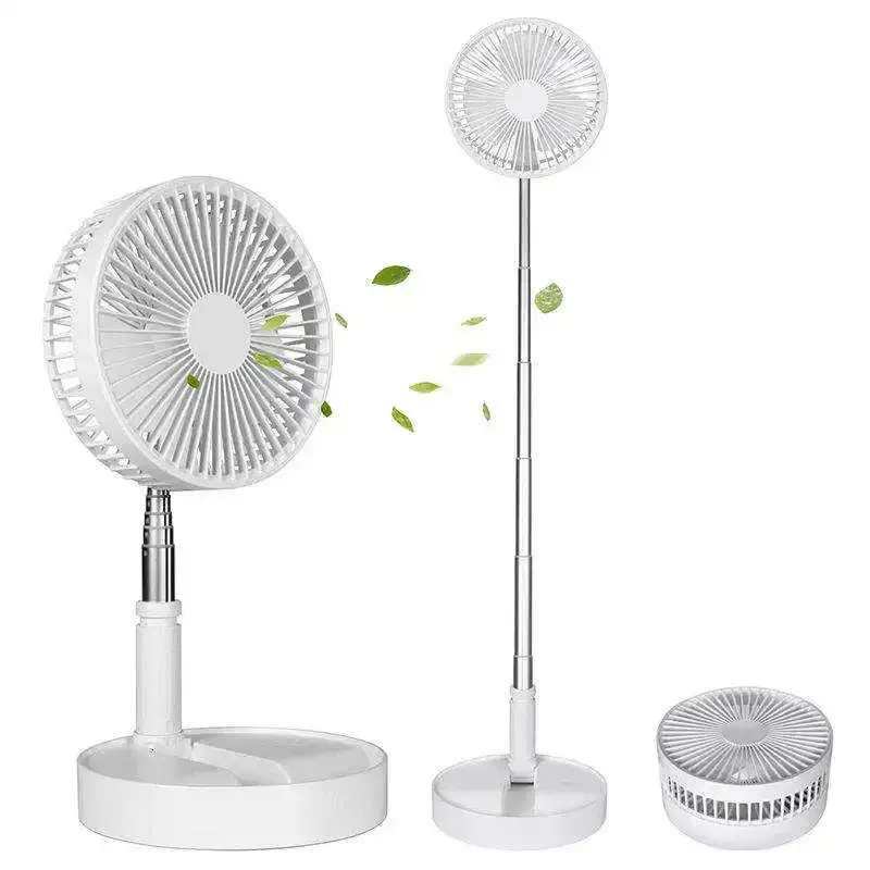 Mini Round Portable Usb Electric Rechargeable And Foldable Floor Table Fan With Adjustable Height