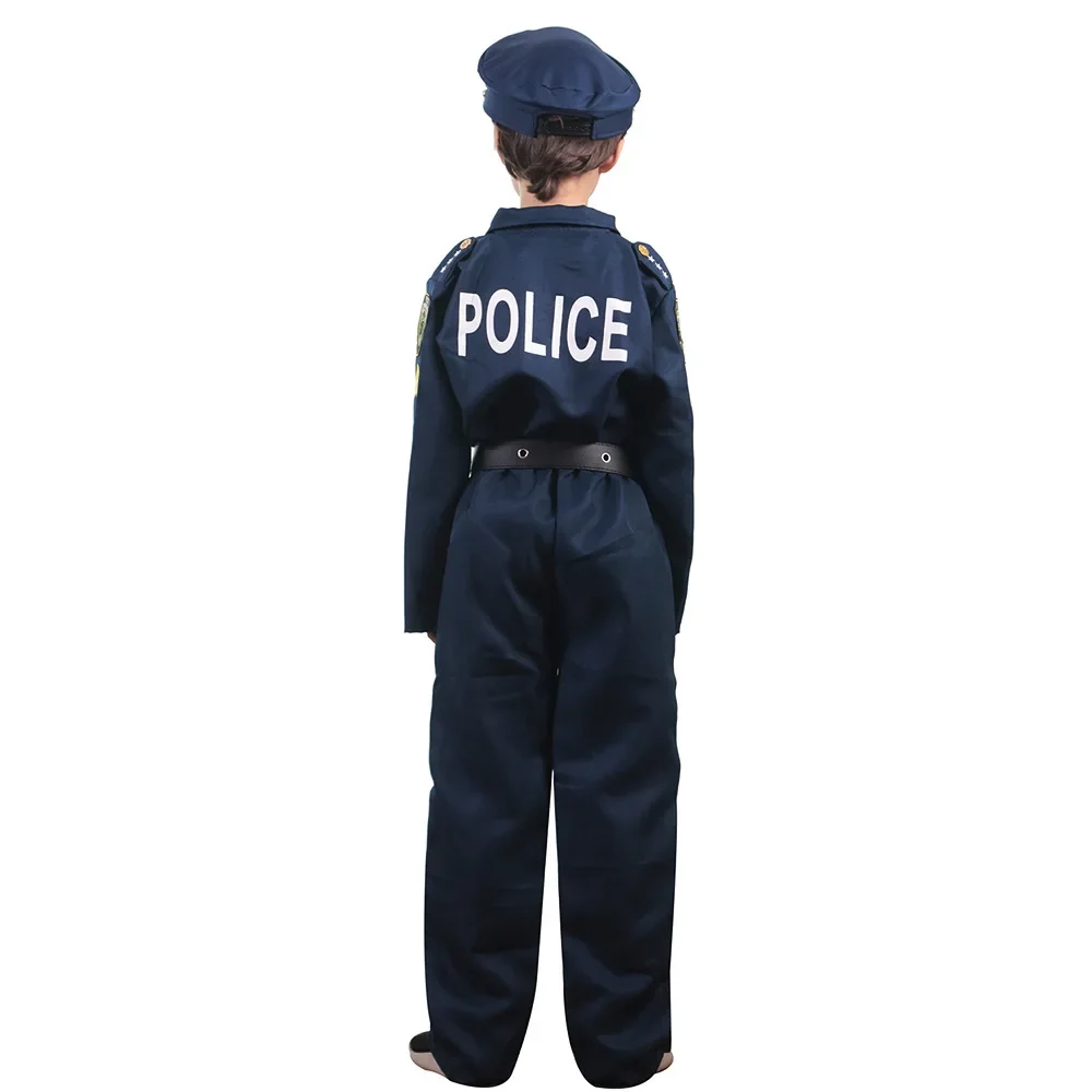 Halloween Kids Police Officer Suit Costume Cosplay Kit di giochi di ruolo ragazzi Performance Fancy Dress Uniform Outfit Christmas Carnival