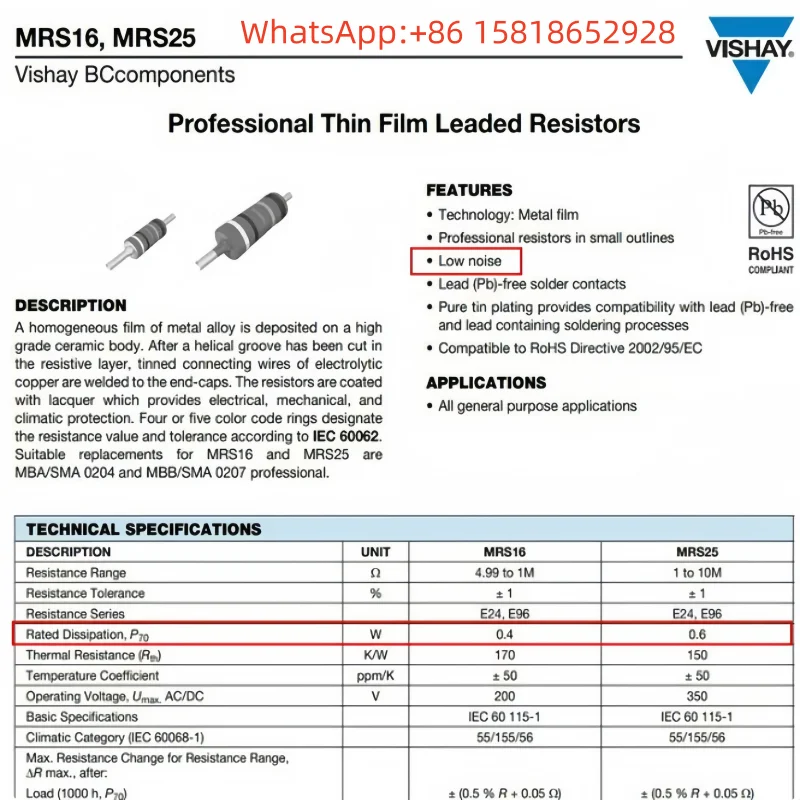 10pcs VISHAY-BC 91R Resistor MRS25 1% Copper Lead Metal Film Resistor Imported Original ...