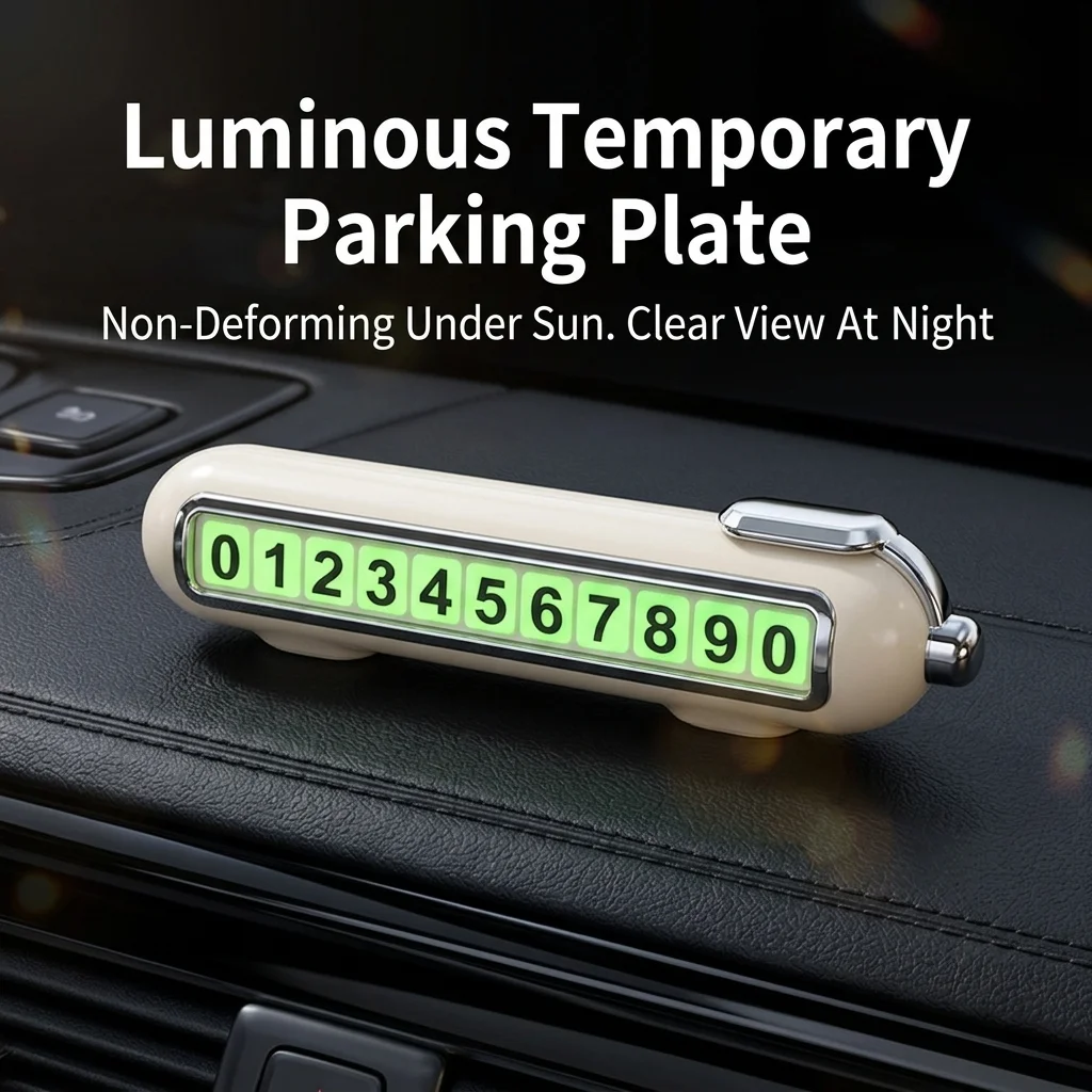 Leuchtende temporäre Parknummernschild, kreatives Auto-Ornament, Autodekoration, Handy-Nummernschild – Detail 6