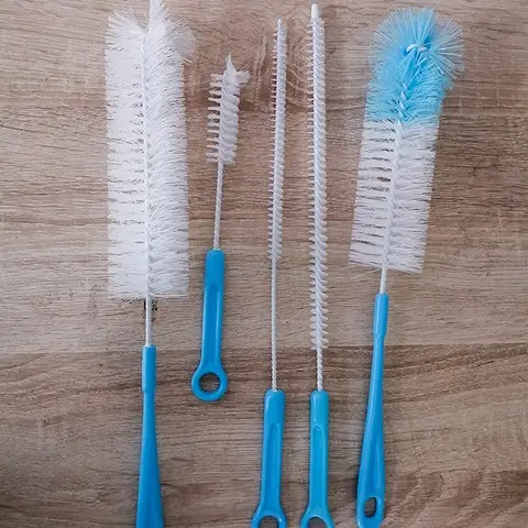 긴 손잡이 청소 브러시 세트, 좁은 입 아기 젖병 파이프 세척, 스포츠 물병 유리 튜브 클리너 도구, 5 개/세트