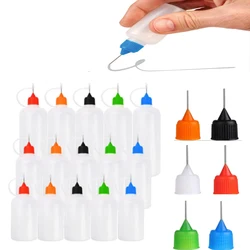 5Pcs Colorful 3/10/15/20/30/50/60/100/120ml Refillable Squeezable Needle Bottle Point Line Diy Polymer Clay Tools Gifts