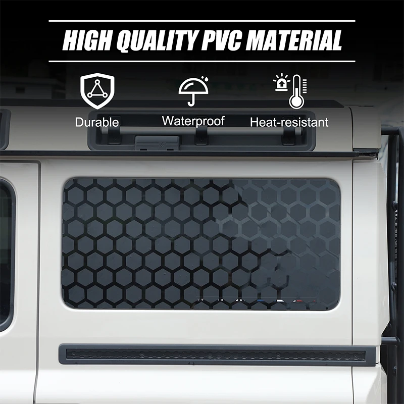 

For Ineos Grenadier 2022-25 PVC Black Honeycomb Car Rear Window Glass Decal Stickers Car Accessories