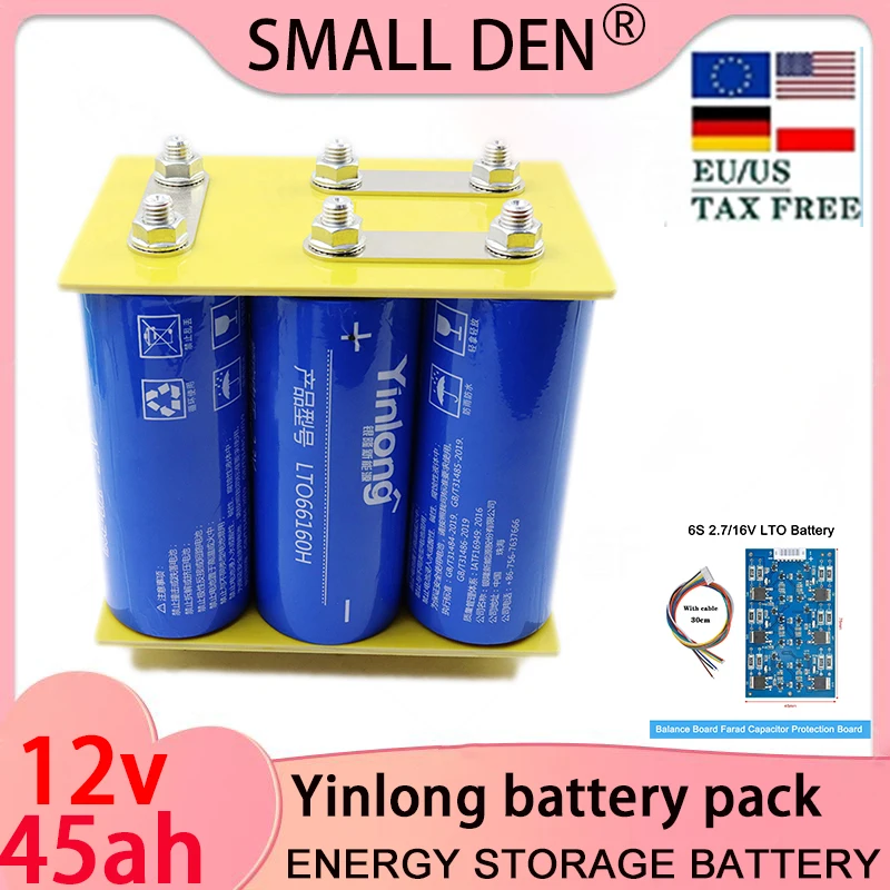 2.3V 45ah Silver Dragon LTO 66160 12V Lithium Titanate 10c Discharge Automatic Start Audio Battery with Balance Board