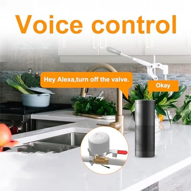 A23E-EU Plug,WIFI Smart Water Valve Shut Off Tool Automatic Remote Control On And Off Electric Gas Shutoff Valve Main
