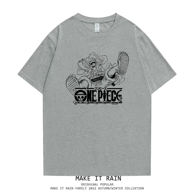 Camiseta de manga corta de algodón Retro americano, ropa de calle holgada con estampado de una pieza para hombre y mujer, novedad de verano