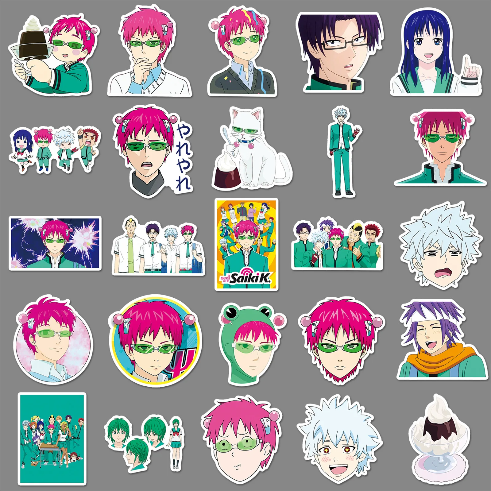 10/50PCS Saiki Kusuo Aufkleber Cartoon Graffiti Puperpowers Animation Aufkleber Gepäck Laptop Telefon Gitarre Skateboard Dekoration