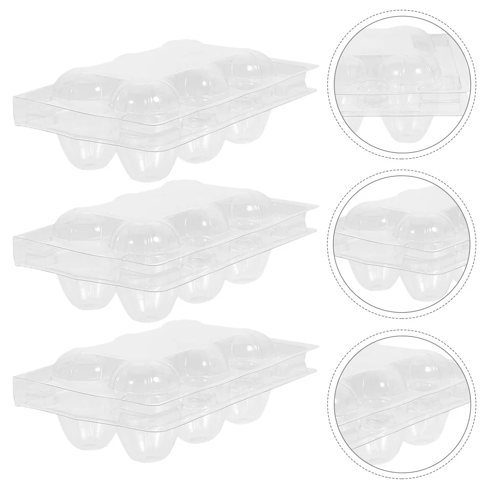 

100Pcs Quail Egg Storage Transparent PVC 6-Grids Carton Tray Egg Holder for Refrigerator Restaurant Food Packaging