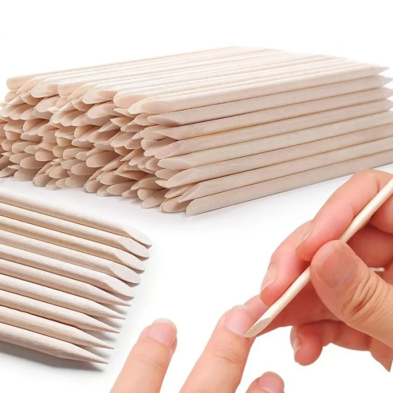 20 pces/100 pces arte do prego varas de madeira dicas de unhas remoção varas de madeira caneta pontilhada pequenos varas de madeira peças de unhas cutícula remo