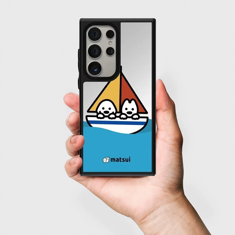 

Cartoon Sailboat Puppy Mirror Surface Magnetic Phone Cover for Samsung Galaxy S23 S24 S25 S26 Ultra S26+ Plus Case