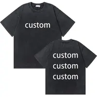 Camiseta con gráfico Diy personalizado Vintage lavada para hombre, camisetas de manga corta de gran tamaño Vintage, ropa de calle de rapero, camiseta informal de Hip Hop para hombre