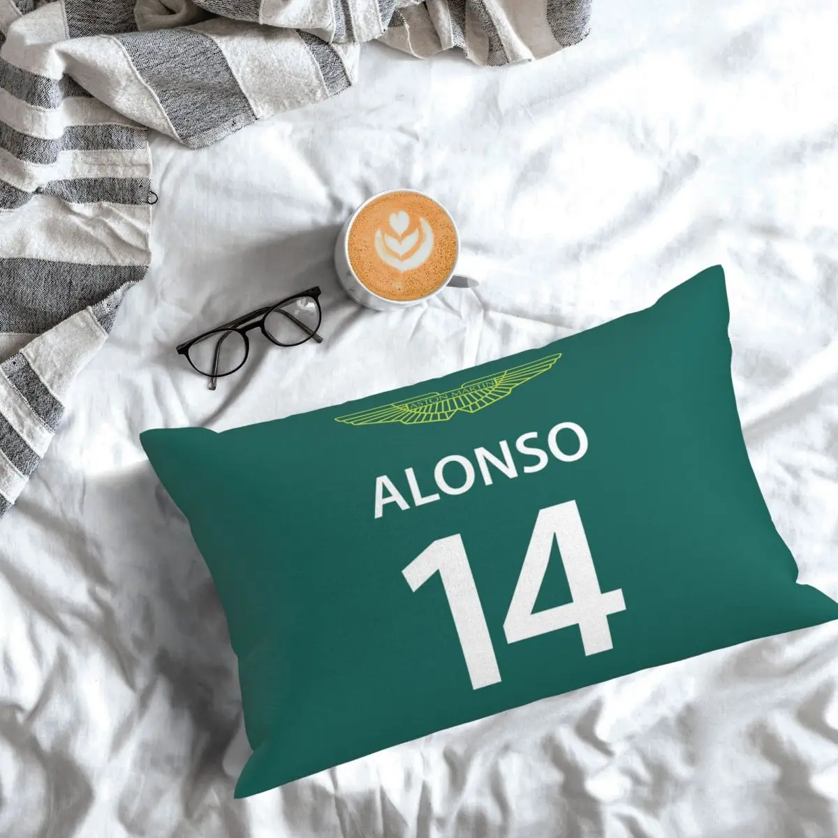 Fernando Alonso 14 Motor Race Sport Motorcycle Rectangle Pillowcase Cushion Cover Decorative Bedroom Bed Home Throw Pillow