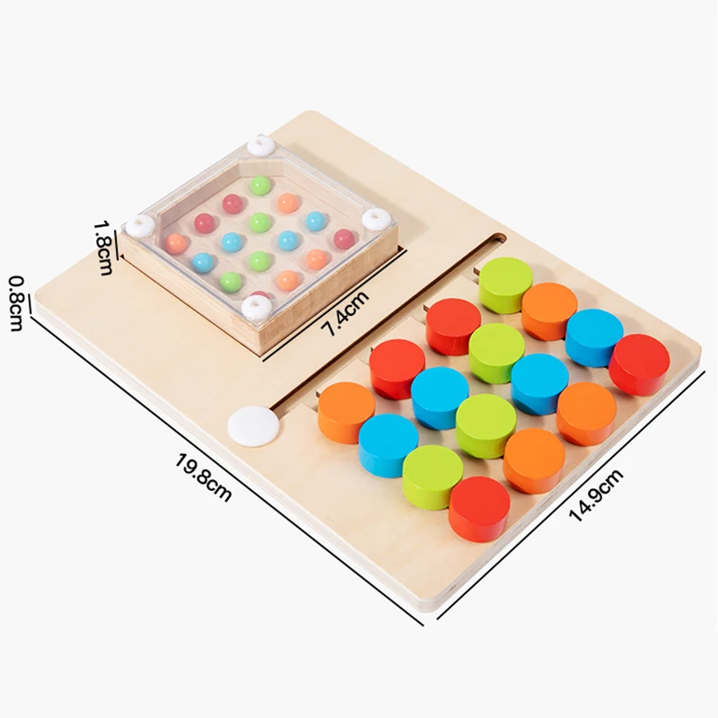 Montessori ไม้เขย่าลูกปัดสี่สีตําแหน่งของเล่นสีรูปร่างการจับคู่ความรู้ความเข้าใจการเรียนรู้เกมกระดานของขวัญเด็ก