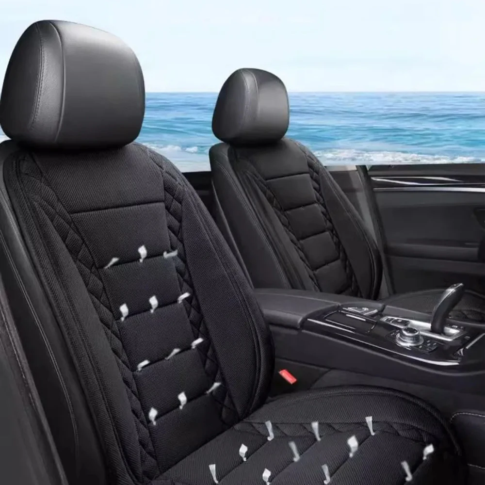Universal Cooling Car Seat Cushion with Fan Black Soft Comfortable Seat Pad for Automobile Truck SUV Front Seat Accessories