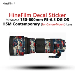 Hinefilm Skin for Sigma 150-600 EF Lens Sticker 150600 Lens Skin 150 600 Wrap Cover for Sigma 150-600mm F5-6.3 DG OS HSM Len