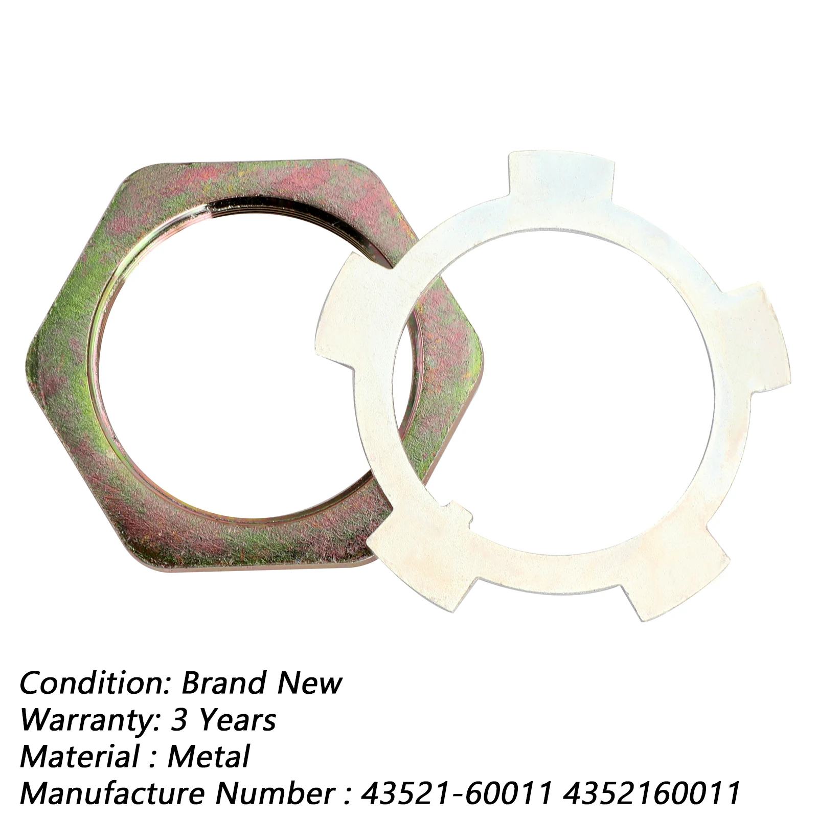 Artudatech 4352160011 Front Axle Hub Spindle Lock Nut Washer Kit 43521-60011 For Toyota Land Cruiser 4Runner