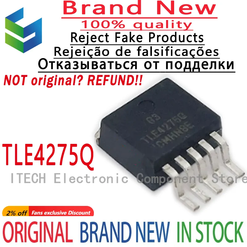 5pcs/lot Original TLE4275QKTTRQ1 TLE4275-Q1 TLE4275Q TO-263-5 New and Genuine Low Dropout Voltage Regulator Chip