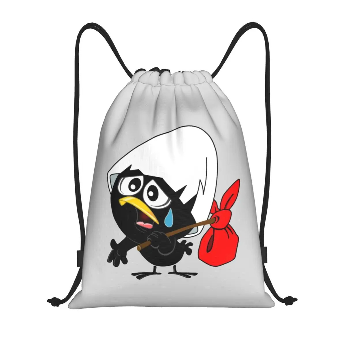 Custom Sad Black Chicken Calimero Drawstring Bags for Training Yoga Backpacks Men Women Comic Cartoon Sports Gym Sackpack