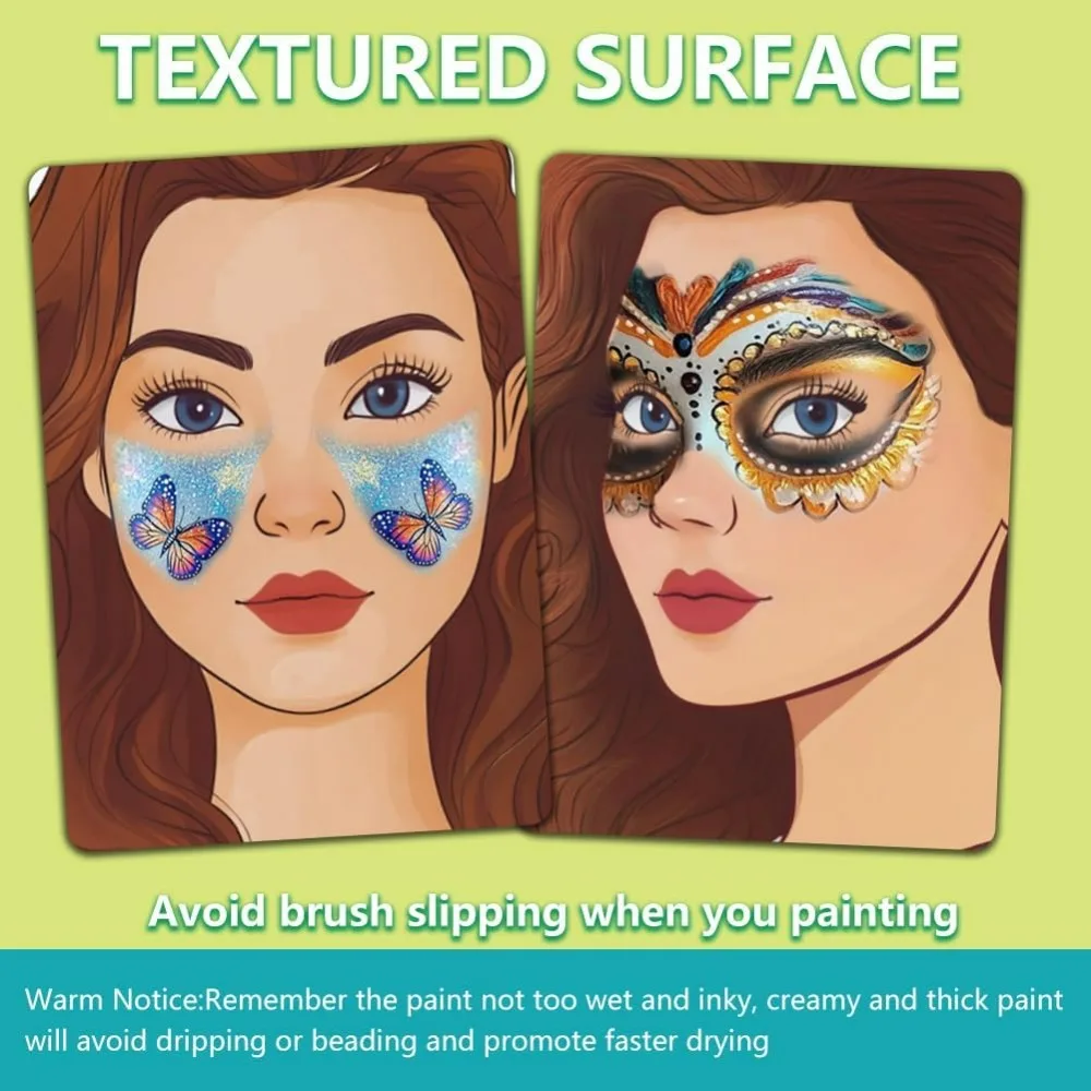 2 шт., доска для практики рисования лица, многоразовый манекен для практики макияжа, шаблон для упражнений для рисования лица, сценический макияж, живопись