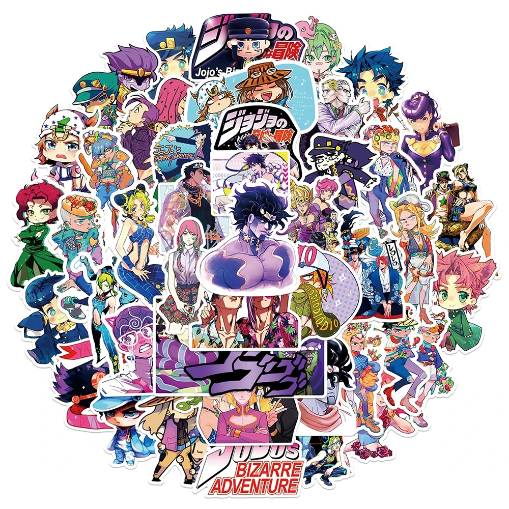 10/30/50pcs JoJo’s Bizarre Adventure Cartoon Stickers Classic Cool Anime Sticker Laptop Suitcase Phone Bike Decals Decoration
