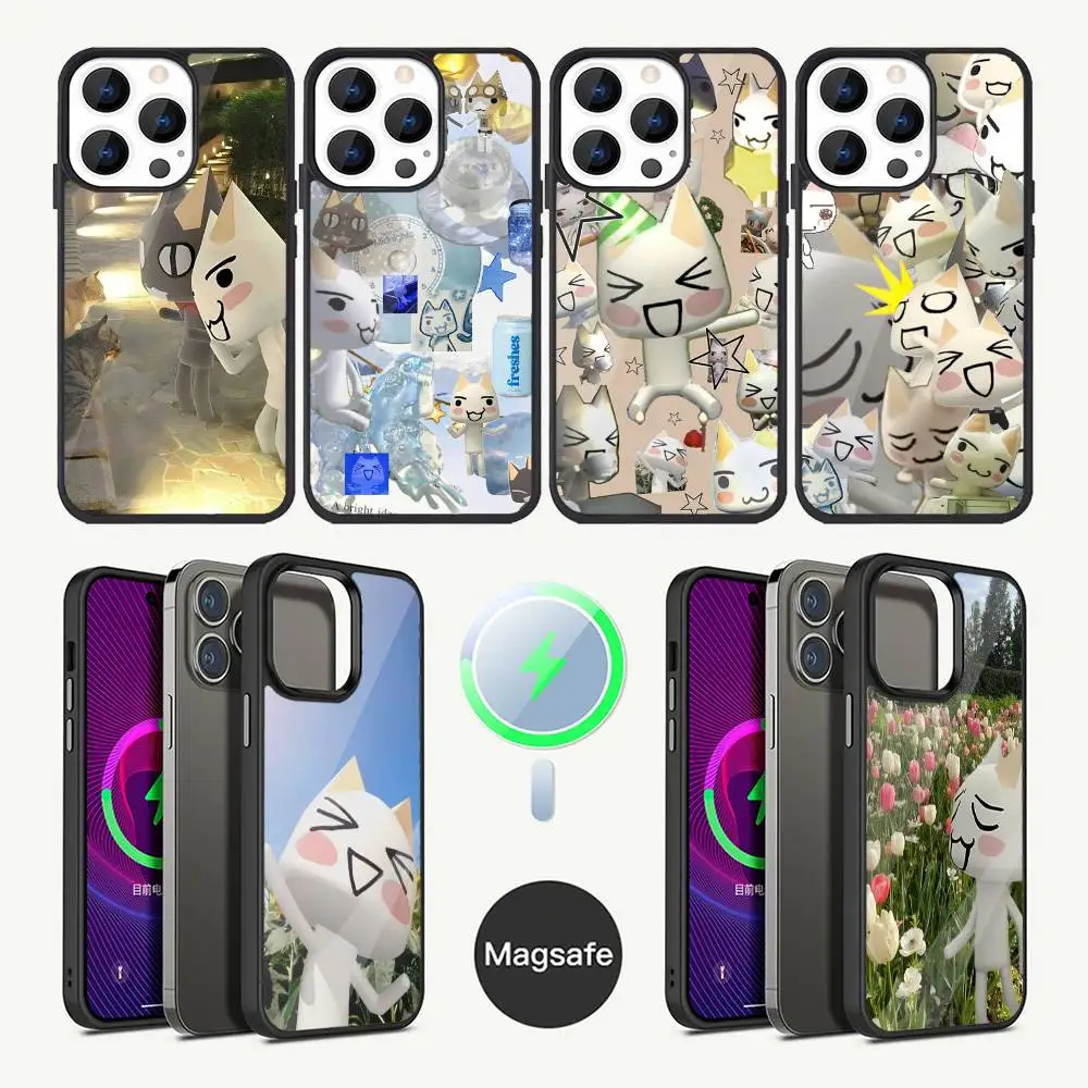 

INS Cute Toro I-Inoue Cat Phone Case For iPhone 17,16,15,14,13,12,11,Plus,Pro,Max Mini Magsafe Magnetic Wireless Charging