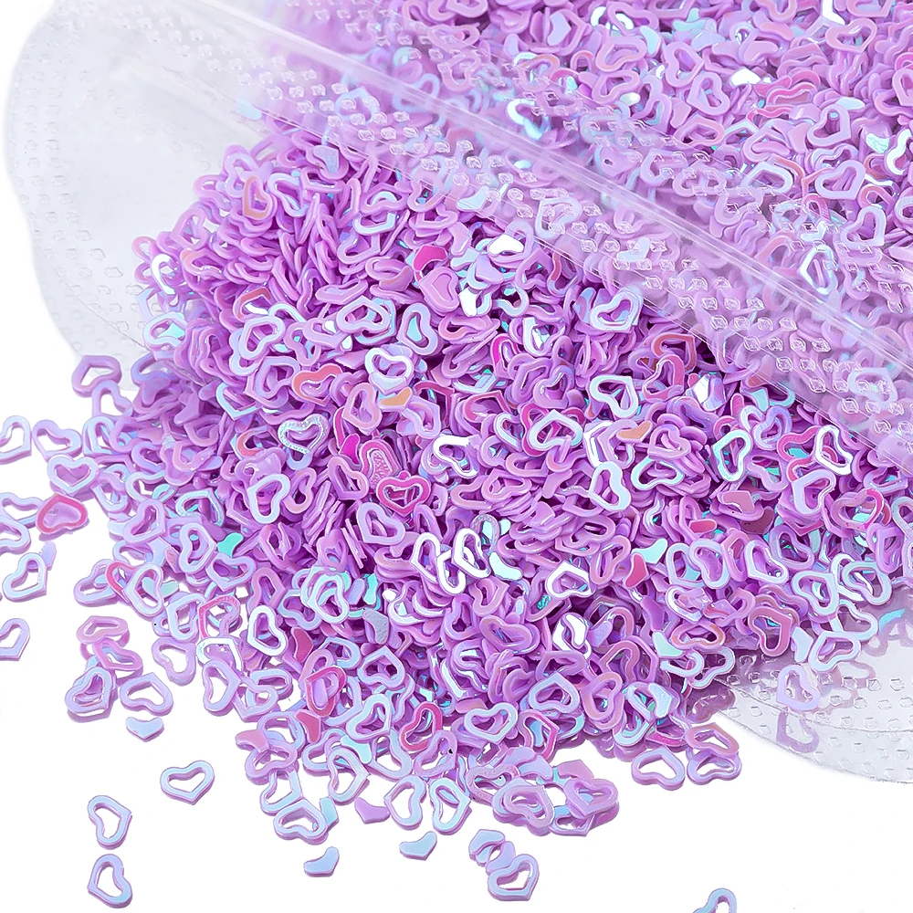 Ungefähr 22g/Beutel Gemischte Herzförmige PVC-Pailletten Nagelkunst-Dekoration Pailletten Silikonform-Füller DIY Nähzubehör