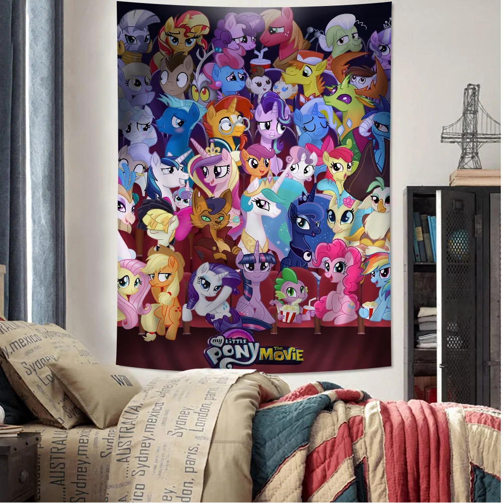 Cute M-My Cartoon P-Pony L-Little DIY Wall Tapestry Hanging Tarot Hippie Wall Rugs Dorm Home Decor