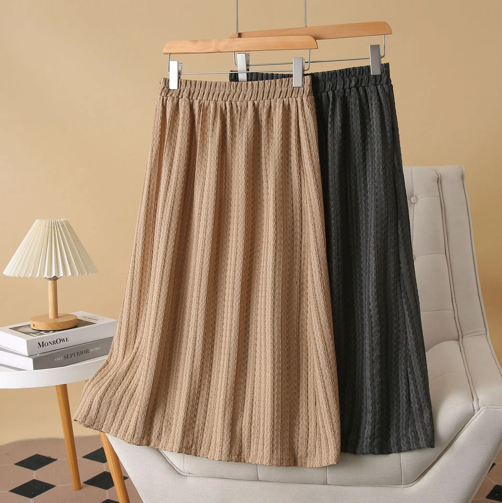 

100KG Summer Long Skirt New Casual three-dimensional Patterned Plus Size Women's mid-length A-line Skirt 1653