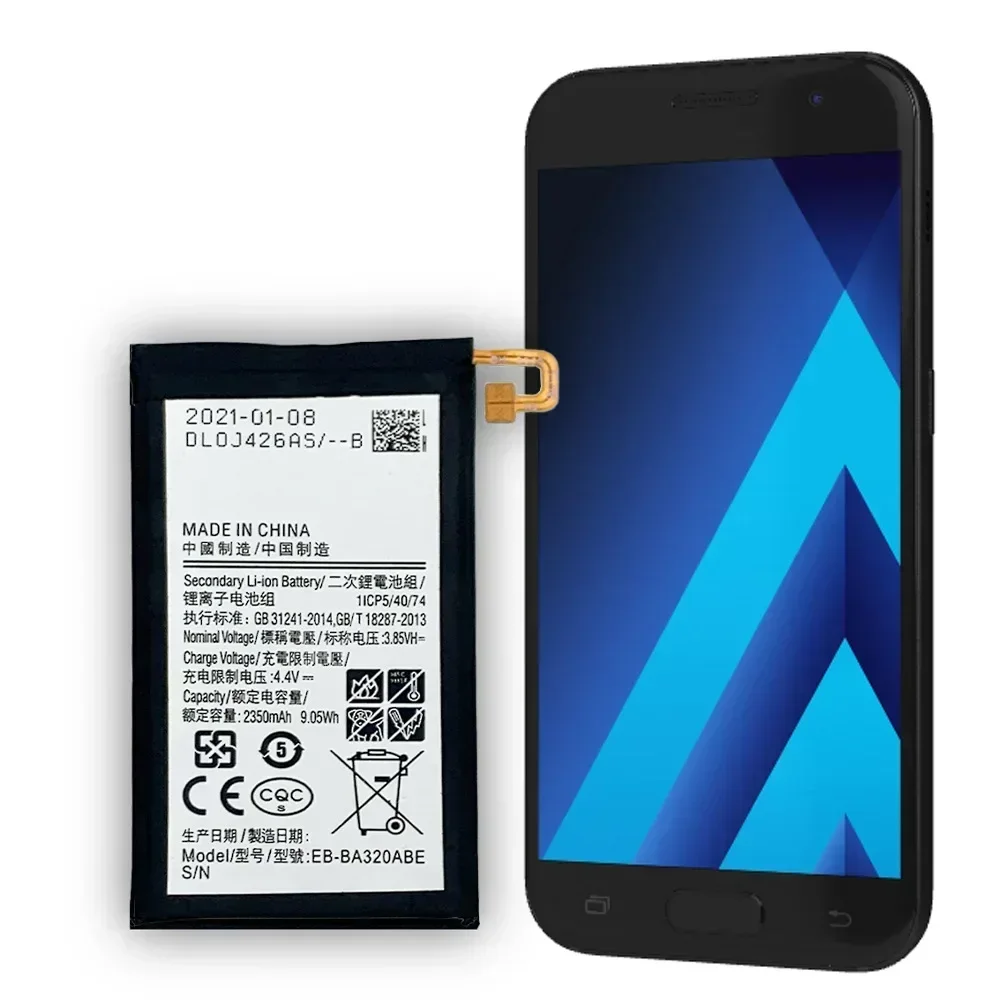 

Аккумулятор EB-BA320ABE 2350 мАч для Samsung Galaxy A3 (2017) SM-A320F A320Y A320FL Высококачественная литиевая батарея