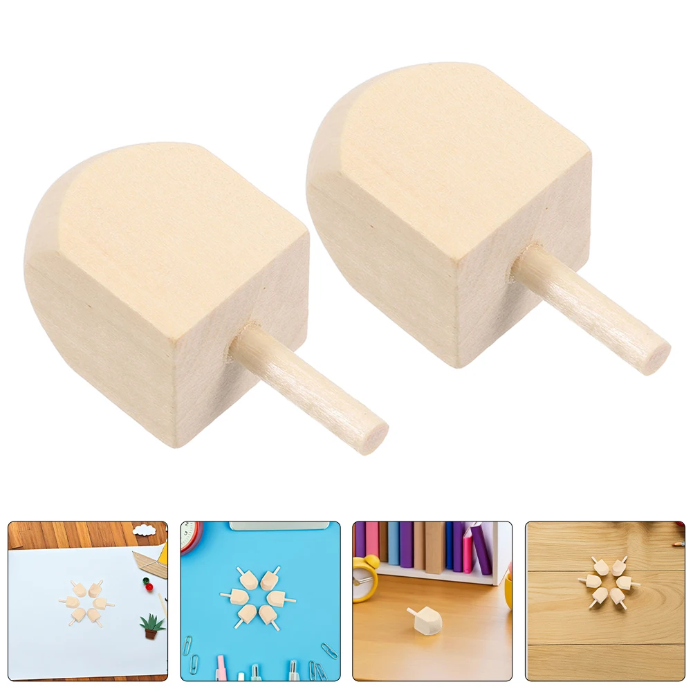 

20 Pcs Hanukkah Wooden Spiral Decor Dreidel Game Craft Pendant Gyro Spinning Top Child unfinished wood dreidels wood tops