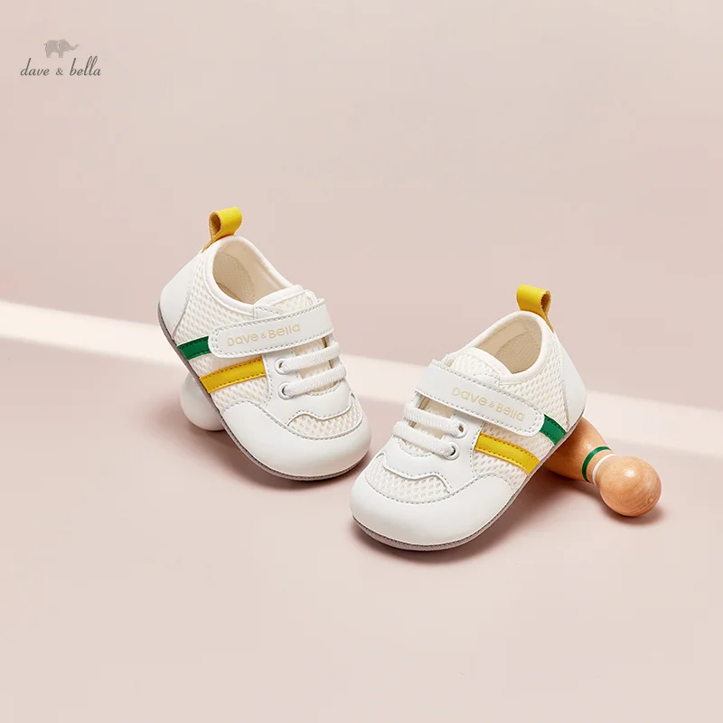 Dave Bella Spring 0-1 Years Old Baby Shoes Baby Boys Baby Girls White Casual Shoes Baby Softsole Toddler Shoes DB1240216