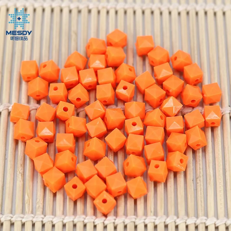 Acrylic Square 8mm 10mm Solid Color Beads Paper Towel Box Table Lamp Material Jewelry Making Handmade Diy Bracelet Accessories