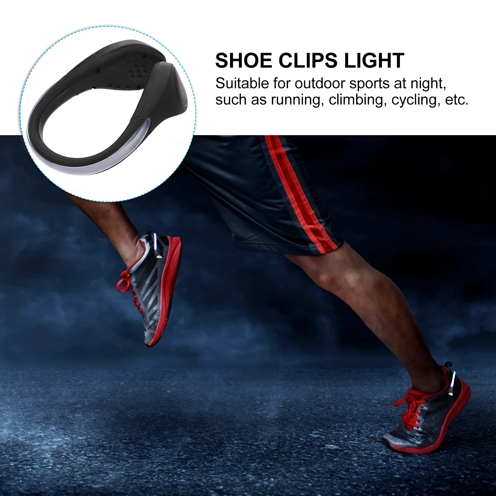 

2 Pcs Luminous Shoe Clip Lights Night Running for Runners Lighted Clips Jogging Abs Shoes Man