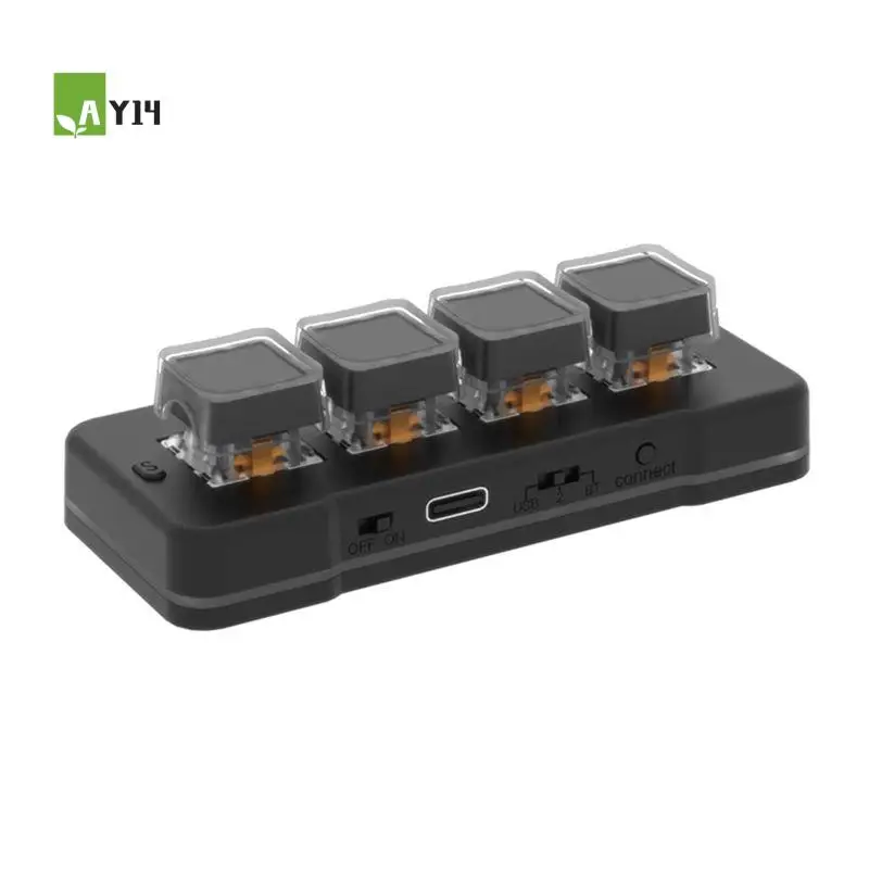 ay14-mk424bt-4-key-mini-customized-keyboard-with-mechanical-blue-switch-usb-bt-dual-mode-macro-programmable-keyboard