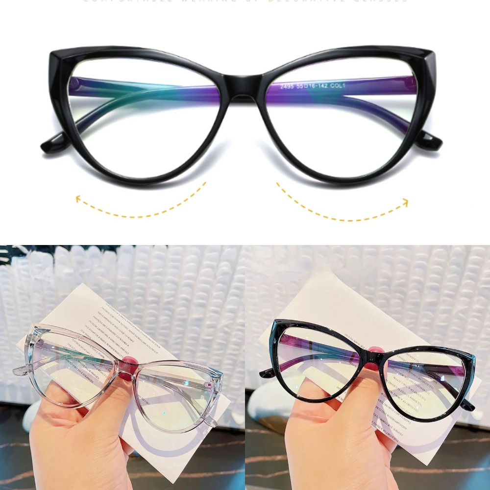 

Cat Eye Anti Blue Light Glasses Blocking Filter Computer Glasses Men Women Transparent Colorful Frame Eyeglasses Окуляри Жіночі