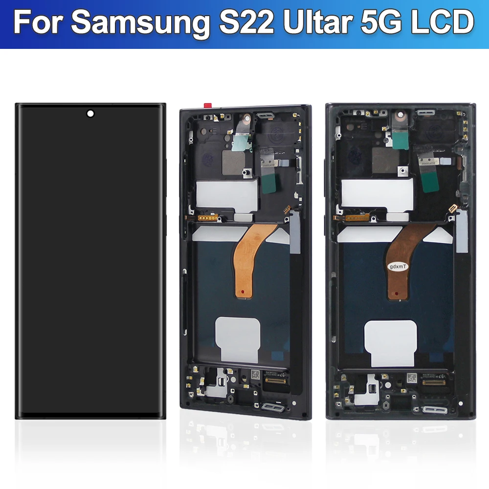 Pantalla táctil Amoled para Samsung Galaxy S22 Ultra, 5G, S908B, S908B/DS, pantalla Lcd Digital con huella dactilar