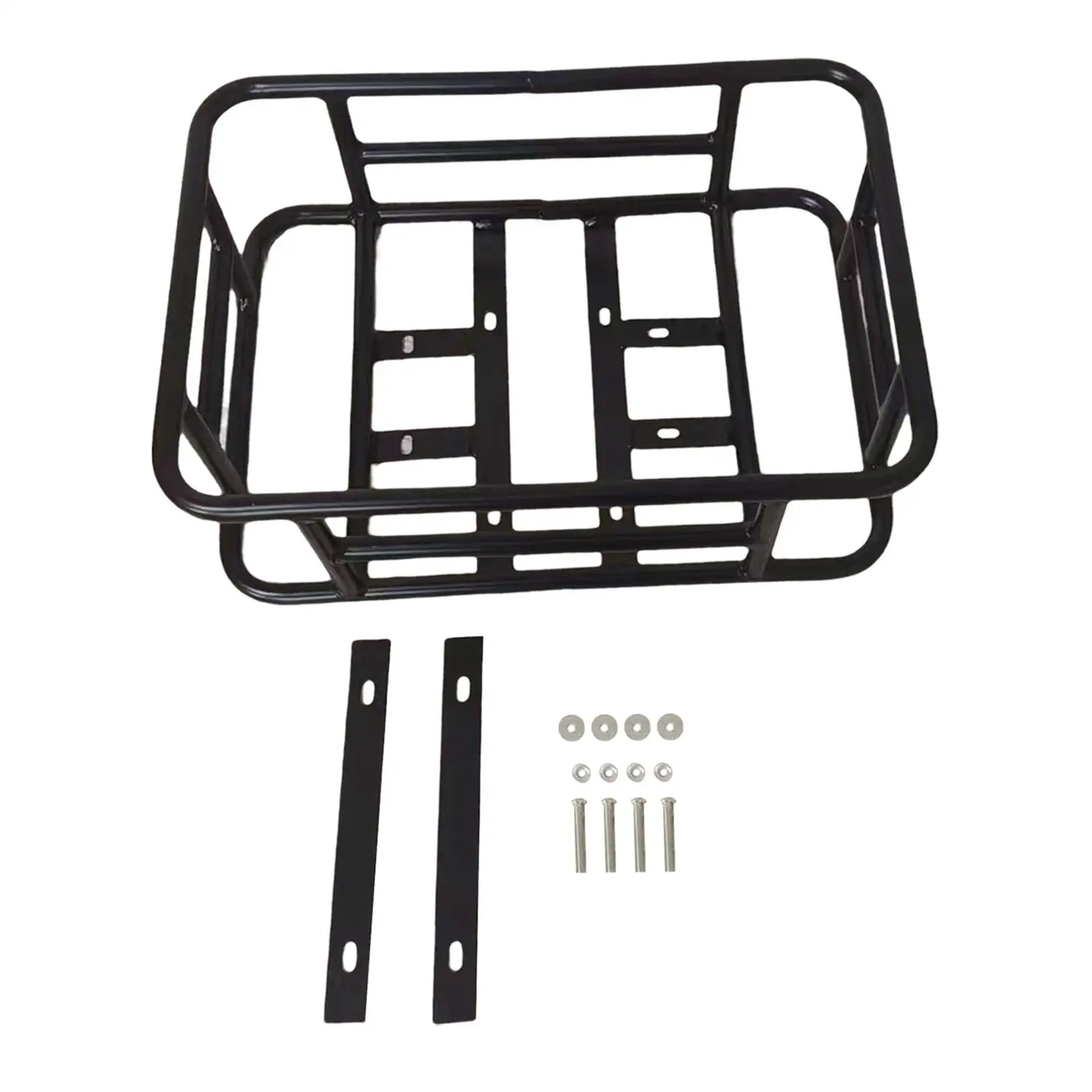 سلة دراجة أمامية معدنية، سلة دراجة خلفية تحمل سلال ذات سعة كبيرة #1