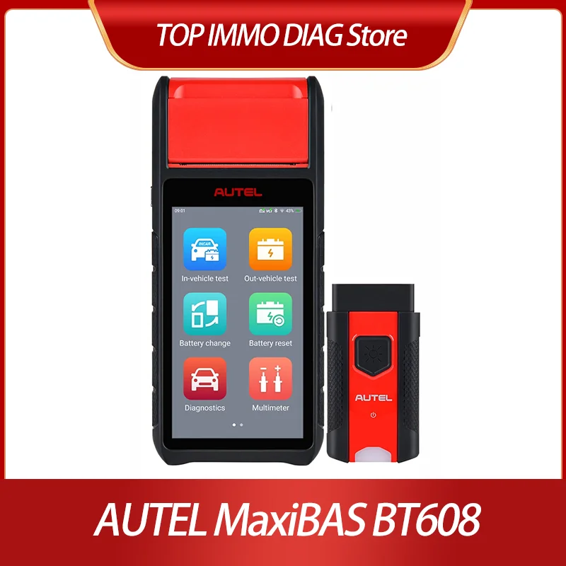 Autel MaxiBAS BT608 Battery Health Test Intelligent Cold Cranking Ability Electrical System Diagnosis Tool PK BT506 BT508 BT609