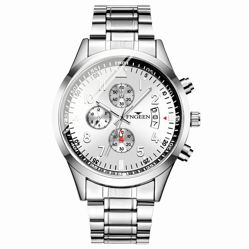 Men\'s Watch Light Luxury Brand Stainless Steel Multi functional Calendar Waterproof Men\'s Business Sports Quartz Watch V008