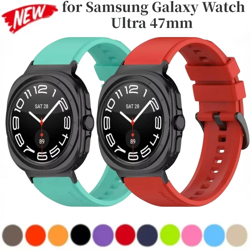 

Silicone Strap for Samsung Galaxy Watch Ultra 47mm Sports Replacement Bracelet Correa for Galaxy Watch 8-7 Ultra 47mm Wristband