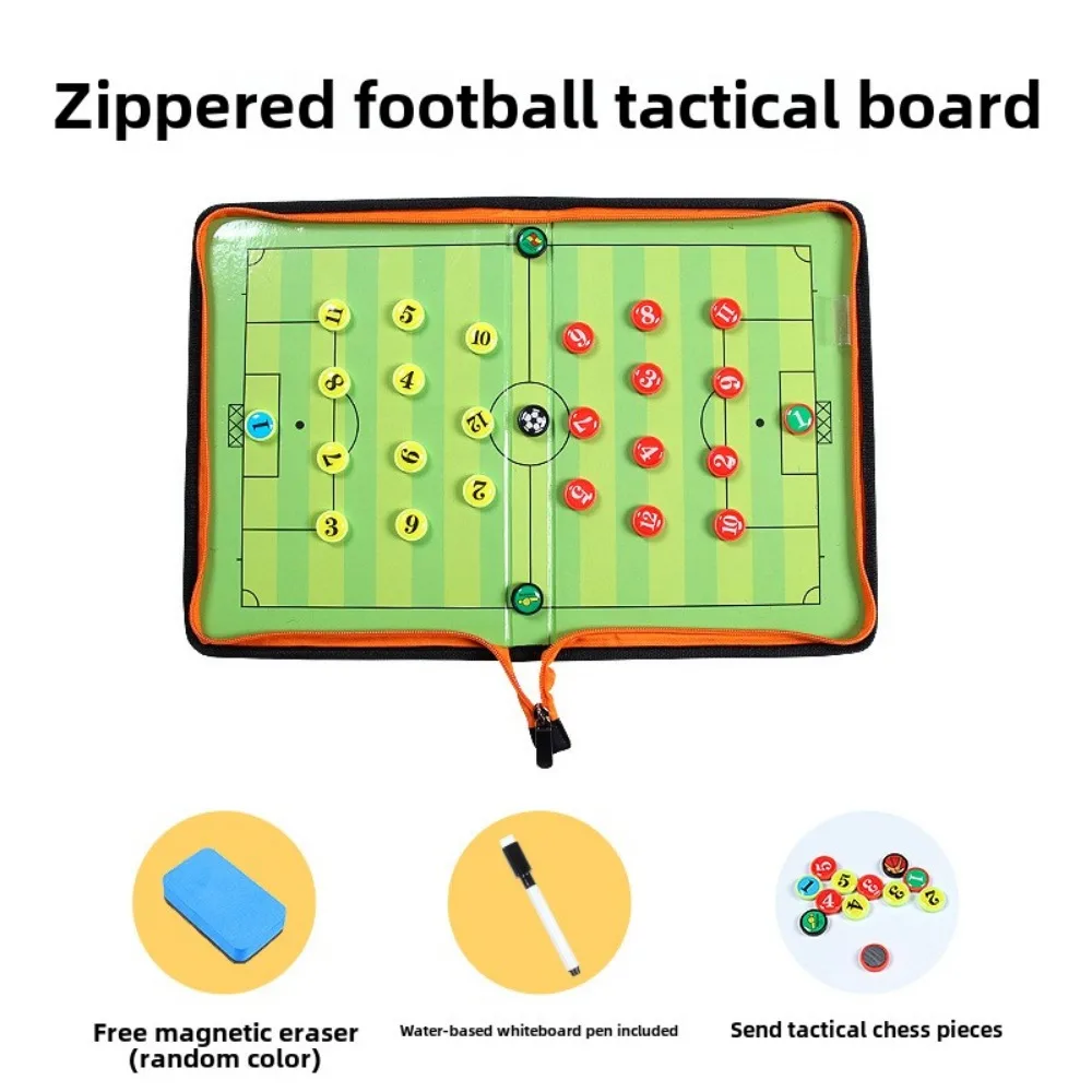折りたたみ式レザーティーチングボード、サッカー戦術ボード、サッカーコーチングボード、磁気ペン
