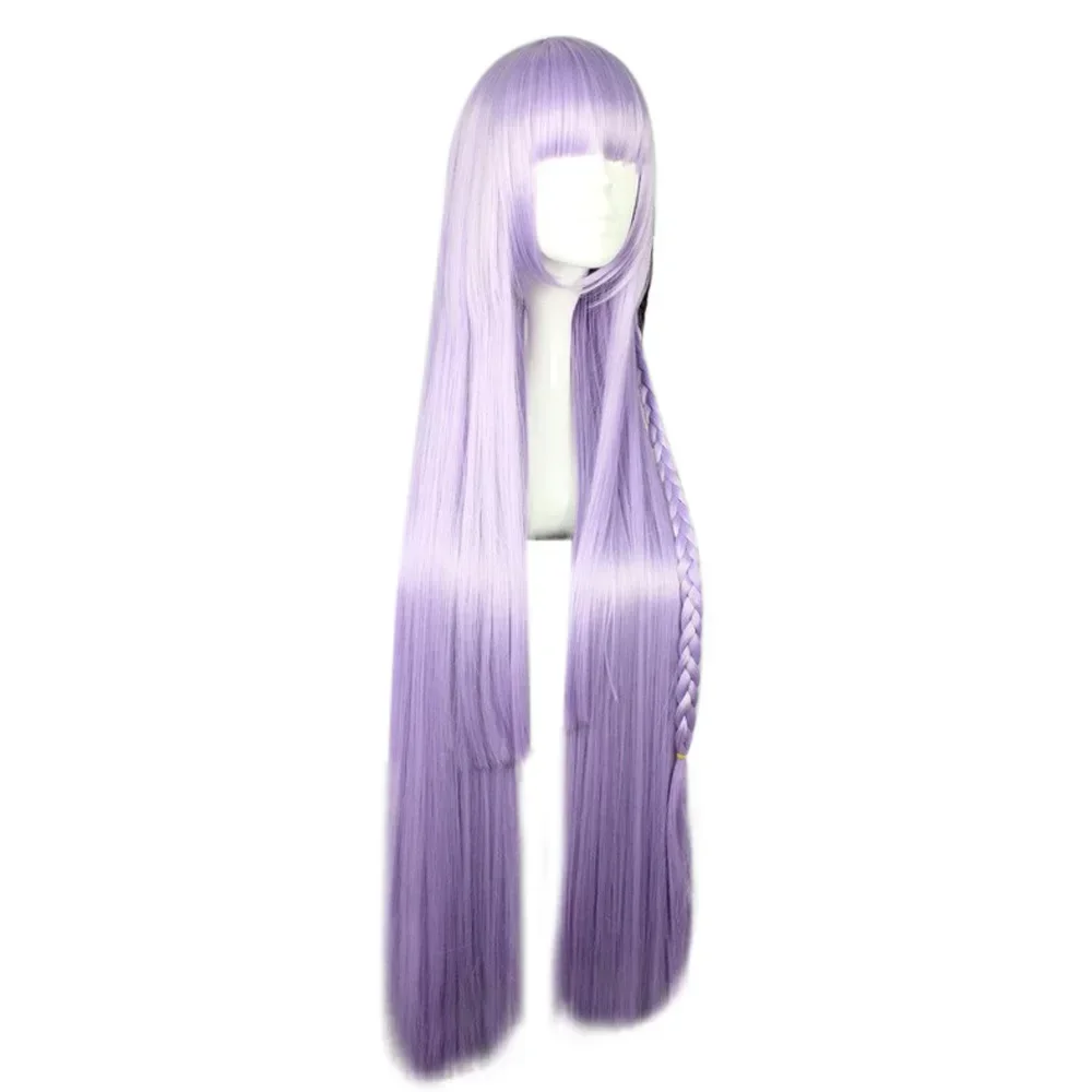 Dangan Ronpa Kyouko Kirigiri fioletowe peruka do Cosplay długie proste włosy syntetyczne peruki