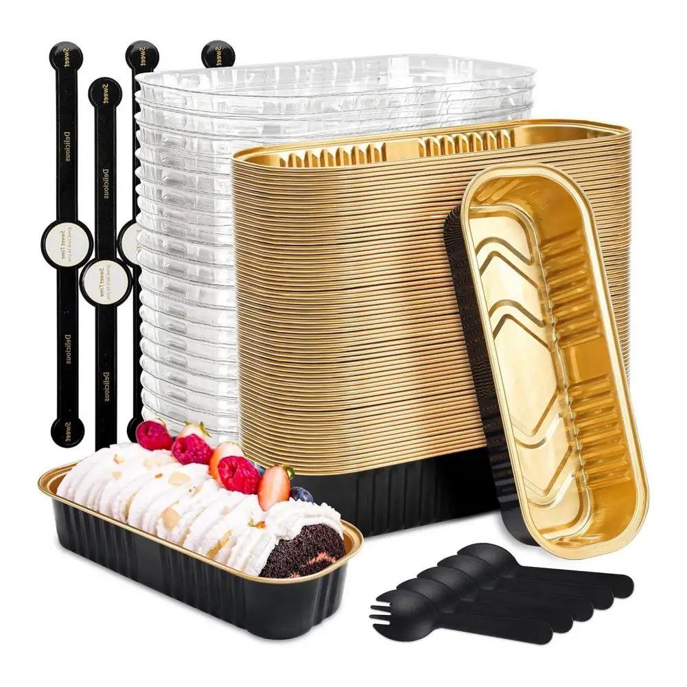 Mini Foil Baking Pans Disposable Aluminum Loaf Pans 20/50pcs Mini Loaf Pans with Snap-on Lids Disposable Aluminum Foil for Meal