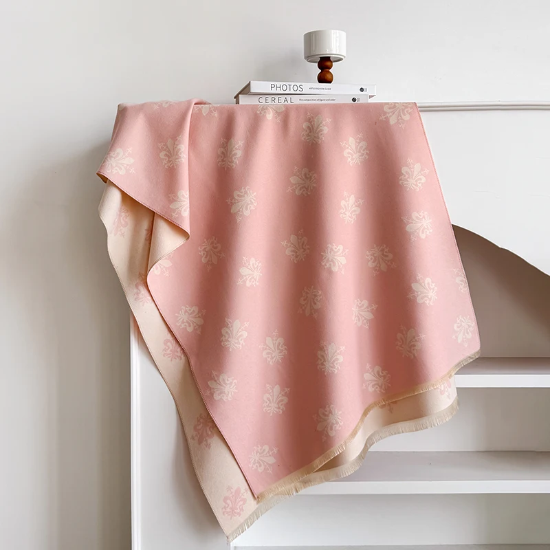 Luxuriöser, dicker, warmer Pashmina-Wickelschal aus Kaschmirimitat für Damen im Winter mit Stern-Jacquard-Design für Freizeitkleidung – Detail 13