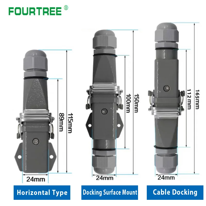 Heavy Duty Connector HDC HA 4 5 6 8 Pin Over Load Connection 10A 16A Rectangle Waterproof Multiple Function Aviation Plug Socket