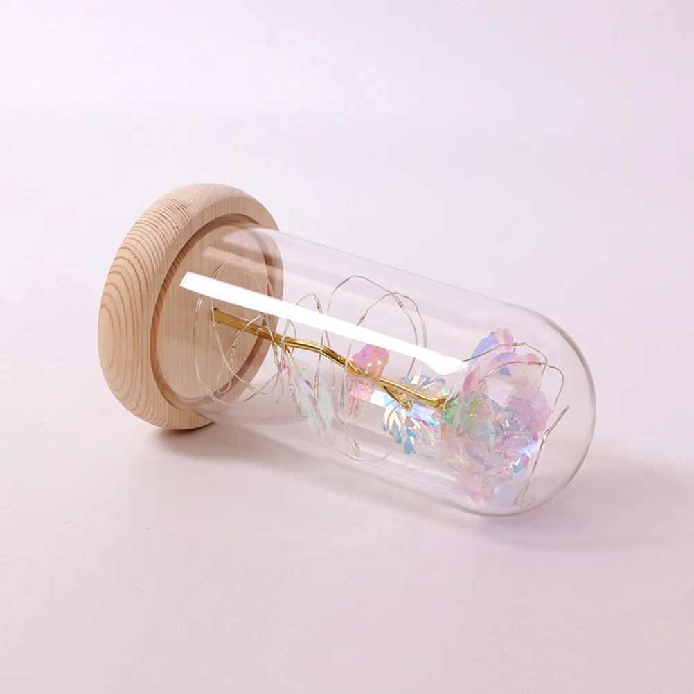 

LED Rose Lamp Clear Glass Dome Warm Romantic Decorative Table Light for Home Party Wedding Gifts Flower LED Desk Lamp