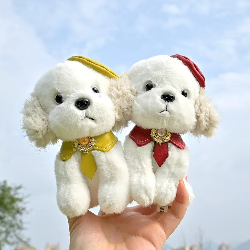 new Trendy cute  pretty tie puppy  plush toy keychain fashione pendant student gift doll boys and girls backpack accessories