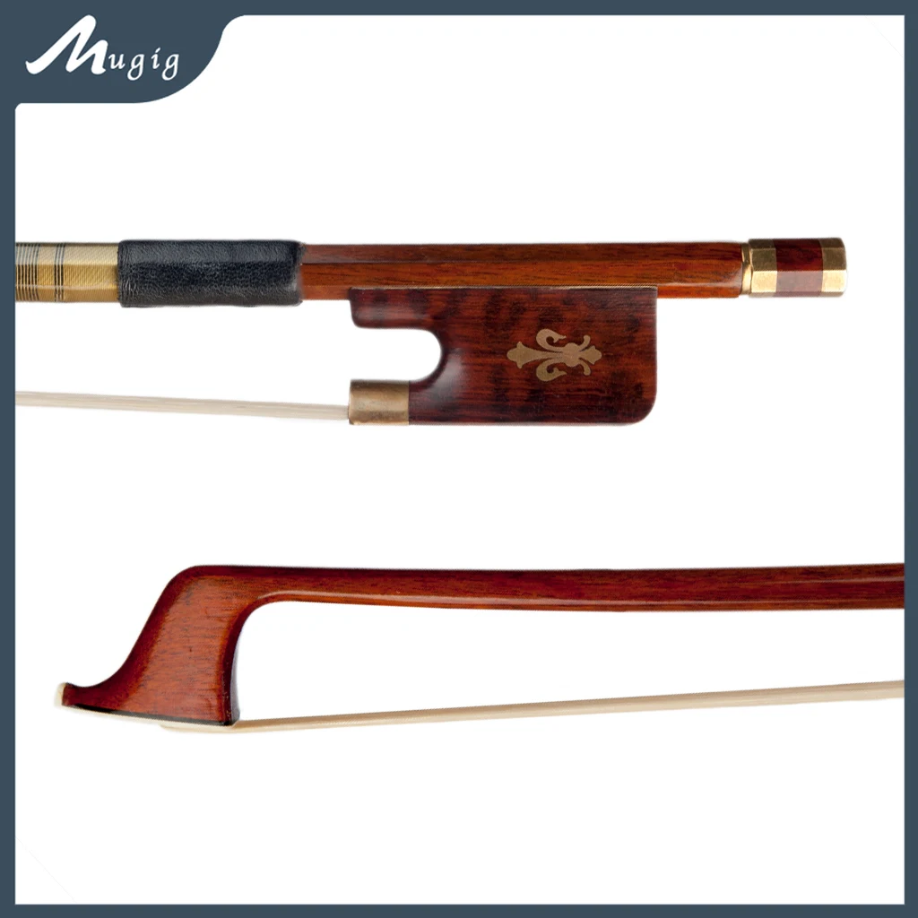 

Mugig Well-balanced Brazilwood 4/4 Cello Bow Round Stick W/Snakewood Frog Durable Cello Parts & Accessories