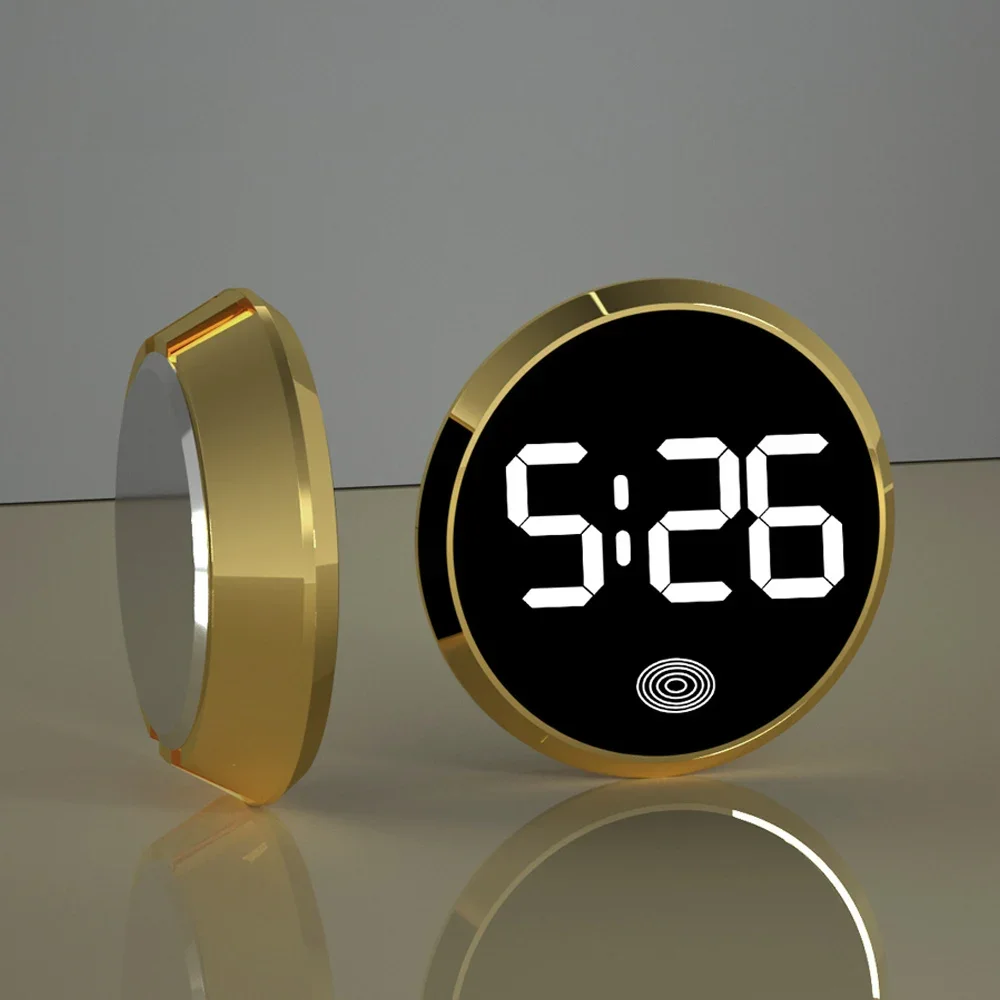 

Auto Ornament Electronic Watch Car Round LED Clock with Stickers Dashboard Stick-On Mini Digital Clocks Car Interior Accessories