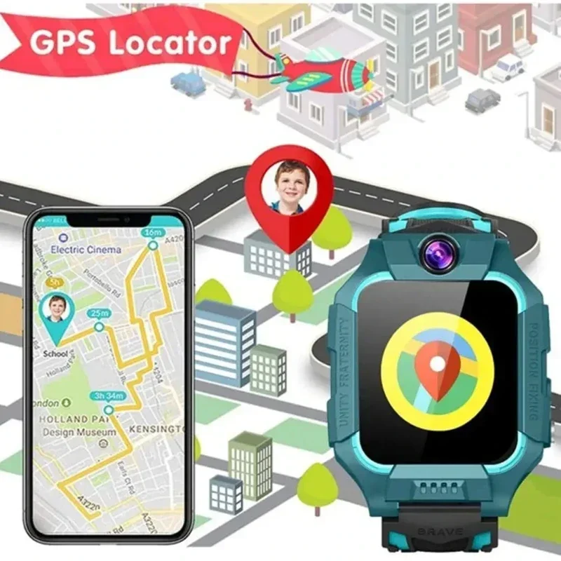 Детские умные часы SOS с защитой от потери GPS, камера местоположения, SIM-карта, звонок, IP67, водонепроницаемые умные часы для Android, Ios, детский подарок 2025